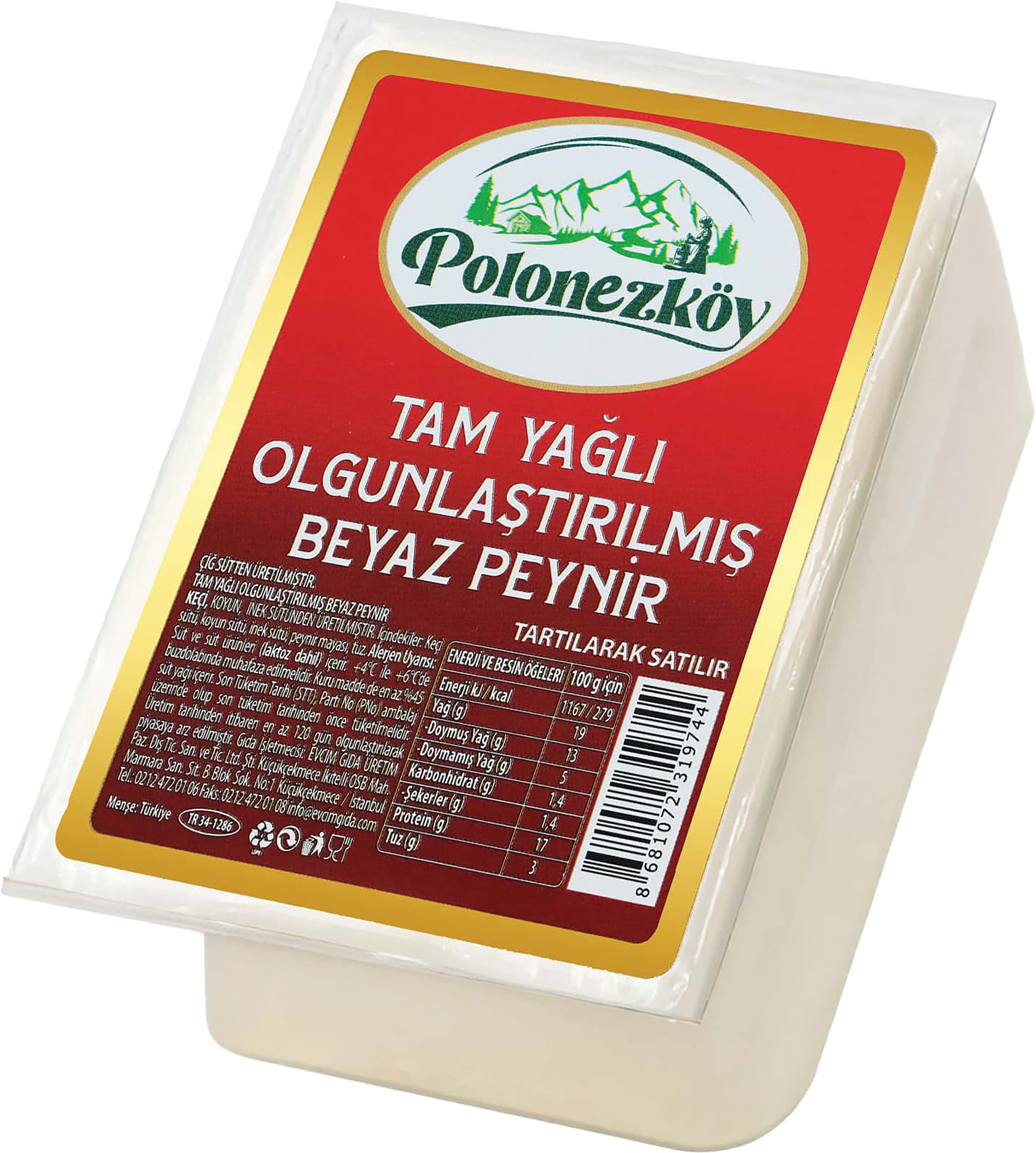 TAM YAĞLI OLGUNLAŞTIRILMIŞ BEYAZ PEYNİR (270 GÜN)