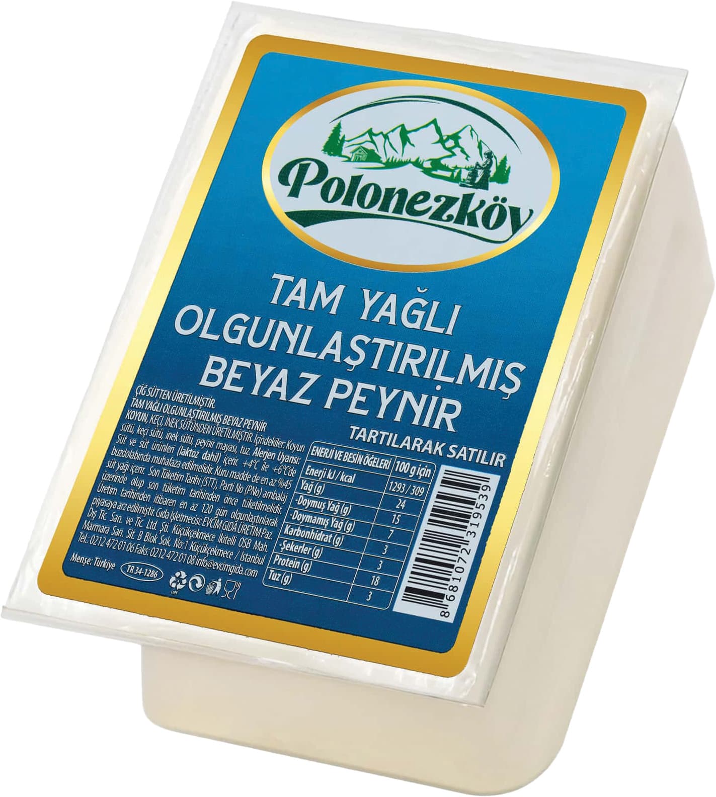 TAM YAĞLI OLGUNLAŞTIRILMIŞ BEYAZ PEYNİR (270 GÜN)